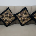 4 Cushions _ Covers Black _ Gold