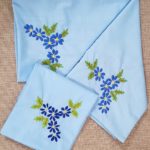 Hand Embroidery Pillowcases Blue