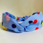 Headband polka dots blue