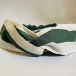 Headband white green line